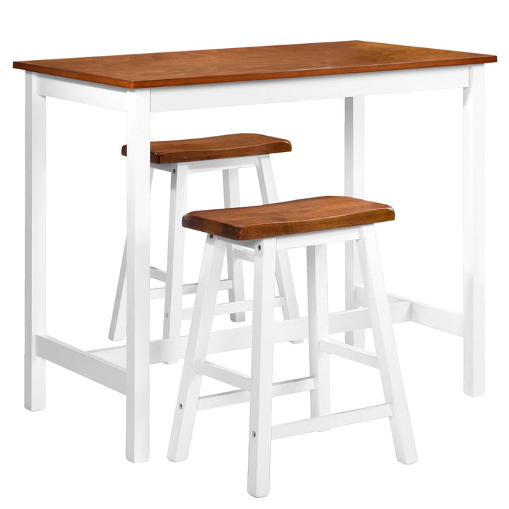 Set Mobilier Tip Bar, Masă Și Scaune, 3 Piese, Lemn Masiv
