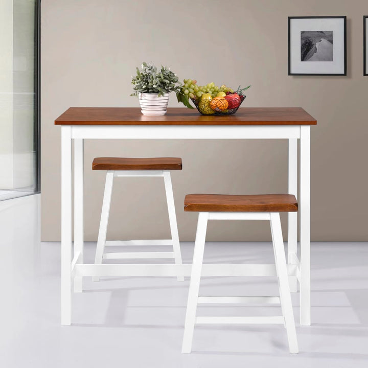 Set Mobilier Tip Bar, Masă Și Scaune, 3 Piese, Lemn Masiv