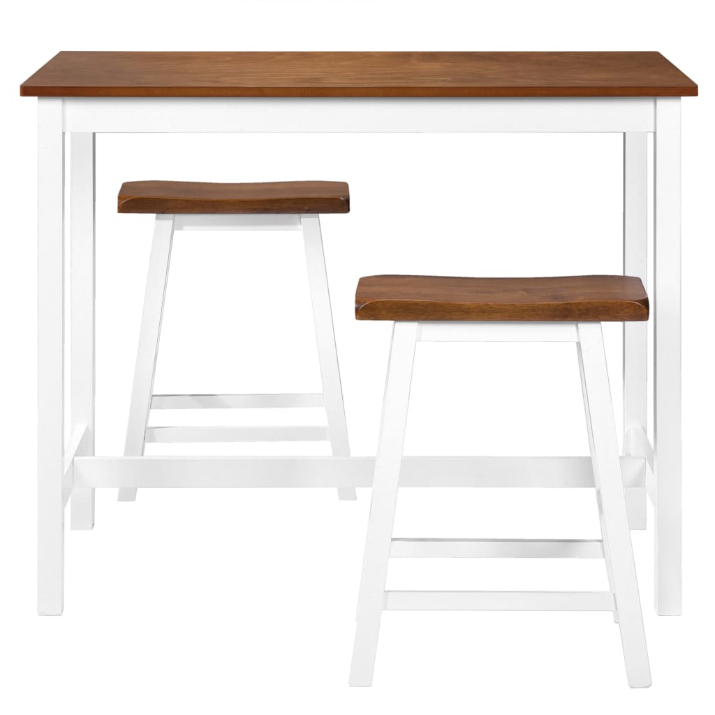 Set Mobilier Tip Bar, Masă Și Scaune, 3 Piese, Lemn Masiv