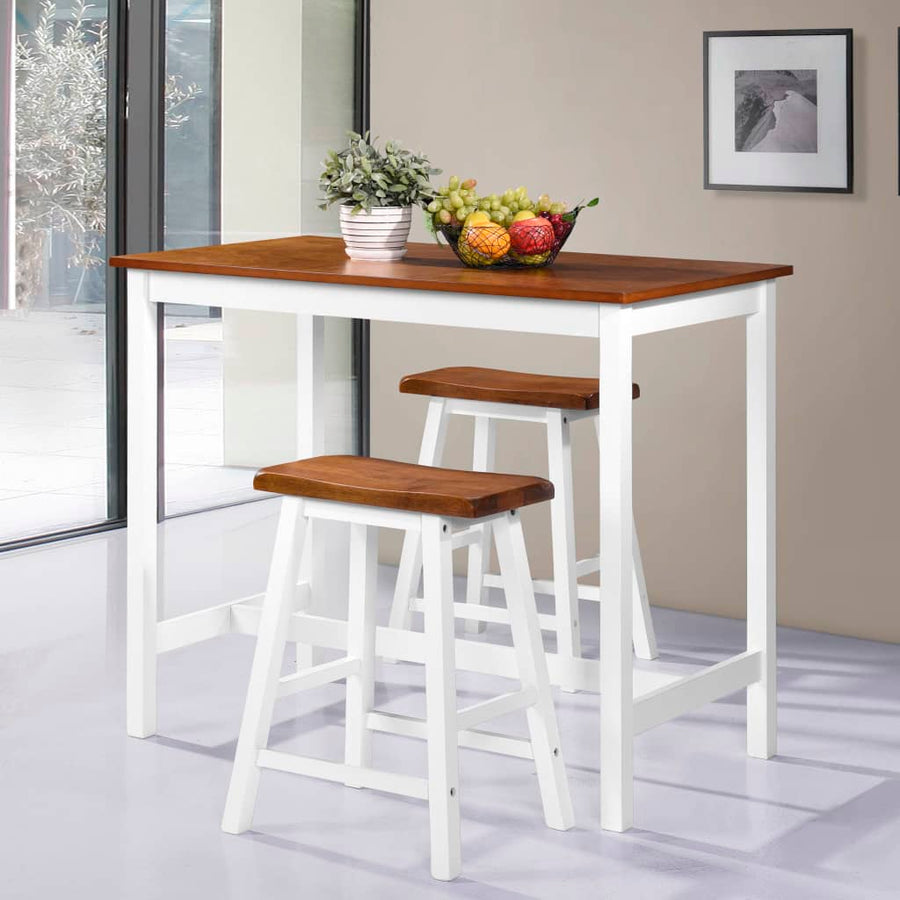 Set Mobilier Tip Bar, Masă Și Scaune, 3 Piese, Lemn Masiv