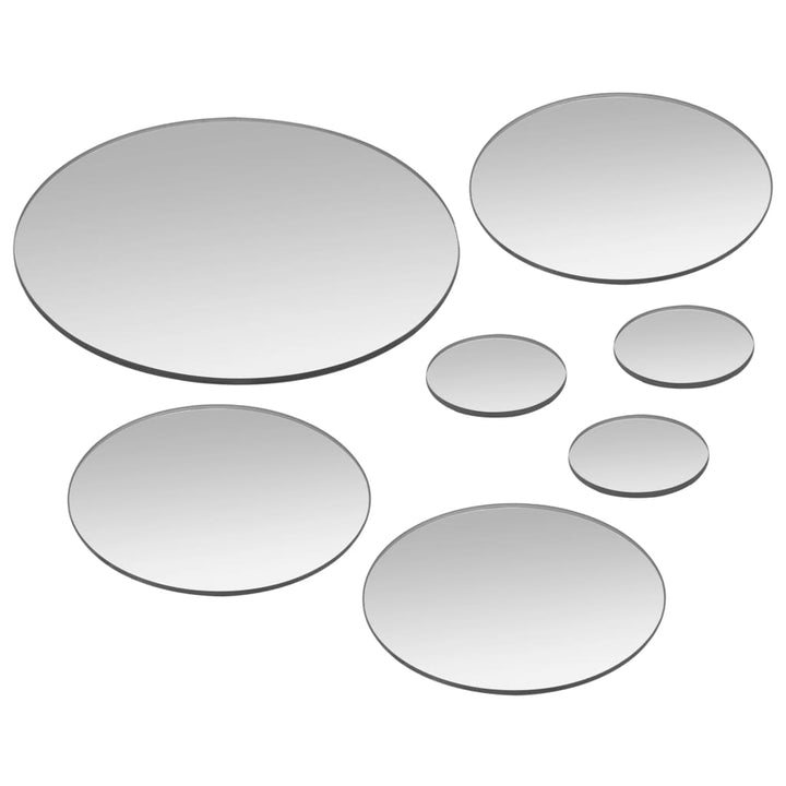 Set Oglindă De Perete, 7 Piese, Sticlă, Rotundă