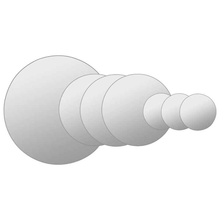 Set Oglindă De Perete, 7 Piese, Sticlă, Rotundă