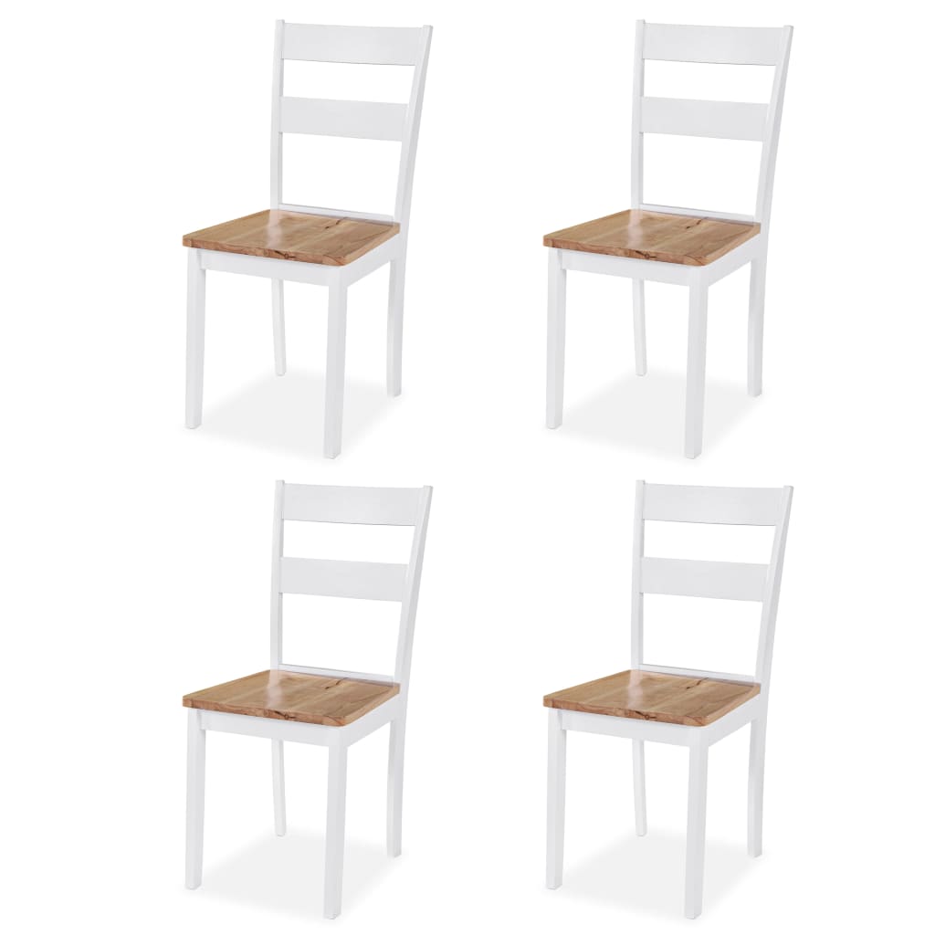 Set Mobilier De Bucătărie, 5 Piese, Mdf Și Lemn De Hevea, Alb