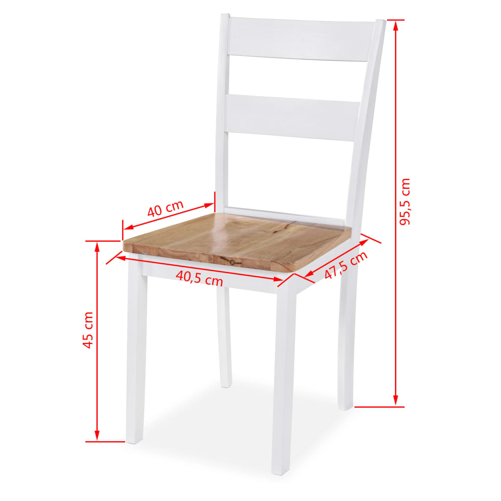 Set Mobilier De Bucătărie, 5 Piese, Mdf Și Lemn De Hevea, Alb