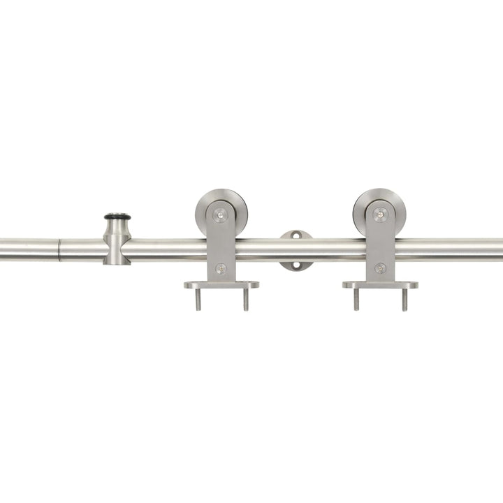 Set Piese Pentru Ușă Glisantă, Argintiu, 183 Cm Oțel Inoxidabil