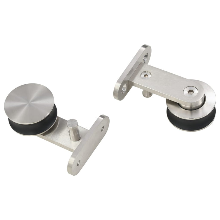 Set Piese Pentru Ușă Glisantă, Argintiu, 183 Cm Oțel Inoxidabil