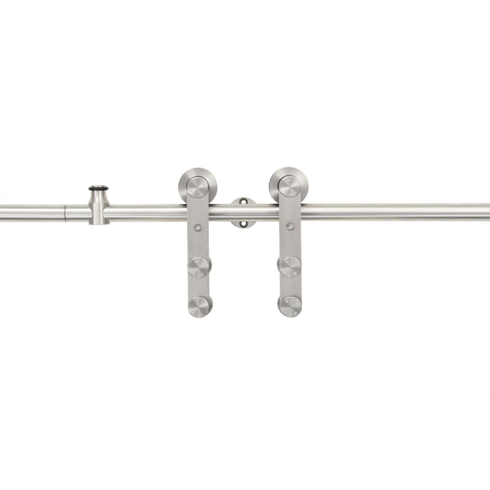 Set Piese Pentru Ușă Glisantă, Argintiu, 183 Cm Oțel Inoxidabil