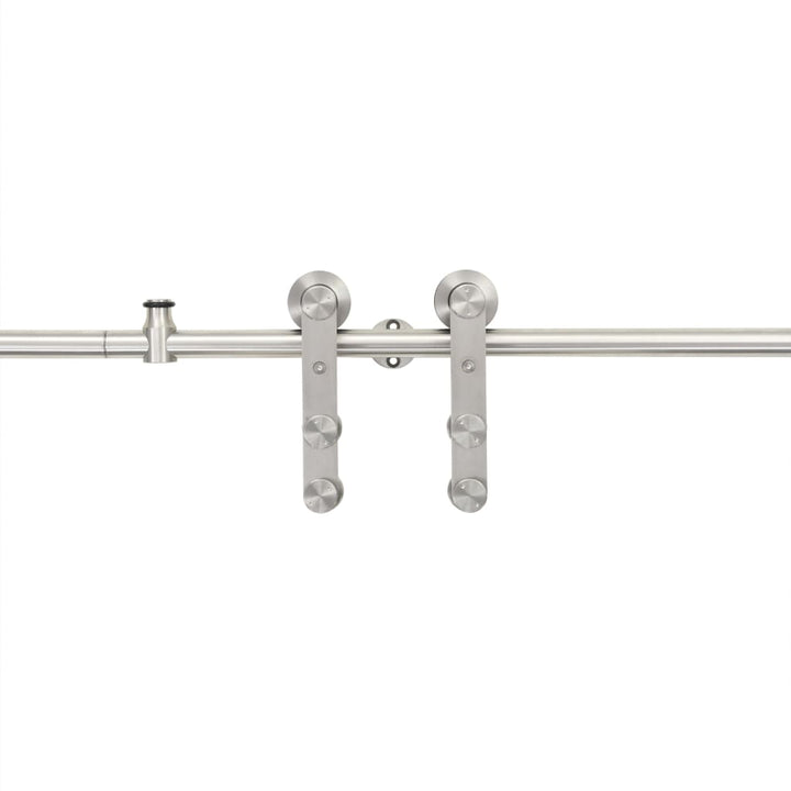 Set Piese Pentru Ușă Glisantă, Argintiu, 183 Cm Oțel Inoxidabil