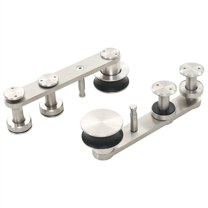 Set Piese Pentru Ușă Glisantă, Argintiu, 183 Cm Oțel Inoxidabil