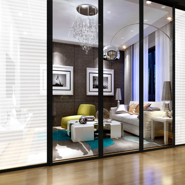 Folie Fereastră, Design Sablat Cu Dungi, 0,9 X , Pvc