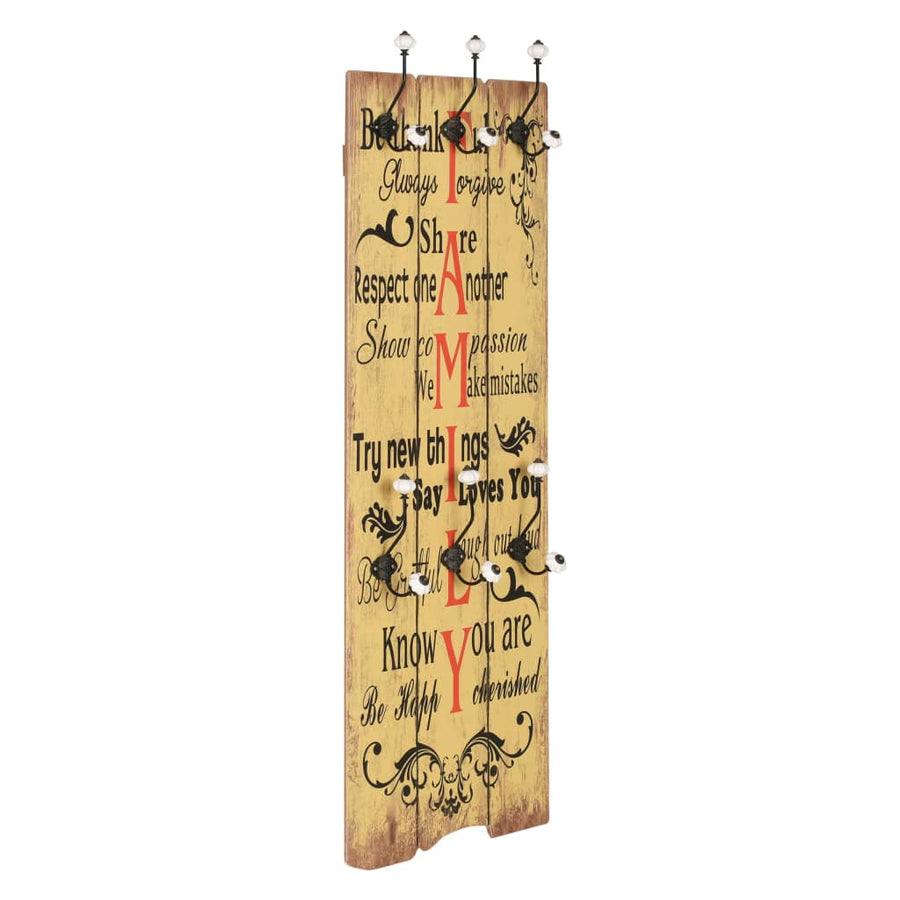 Cuier De Perete Cu 6 Cârlige Family, 120 X 40 Cm