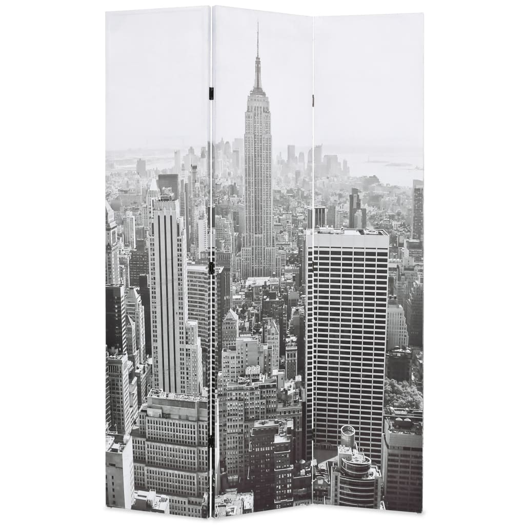 Paravan Cameră Pliabil, , New York Pe Zi, Alb/Negru