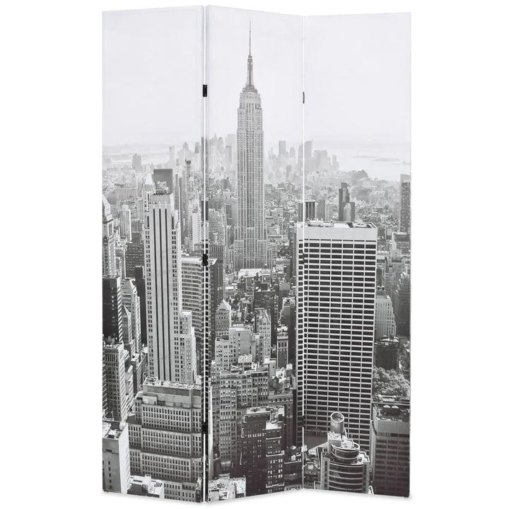 Paravan Cameră Pliabil, , New York Pe Zi, Alb/Negru