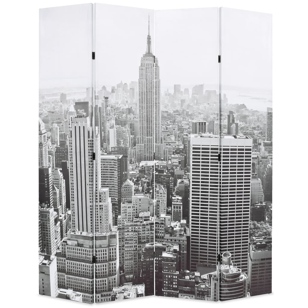 Paravan Cameră Pliabil, , New York Pe Zi, Alb/Negru