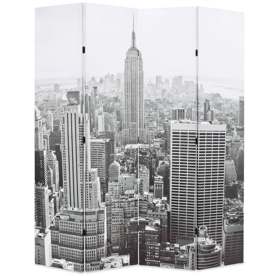 Paravan Cameră Pliabil, , New York Pe Zi, Alb/Negru