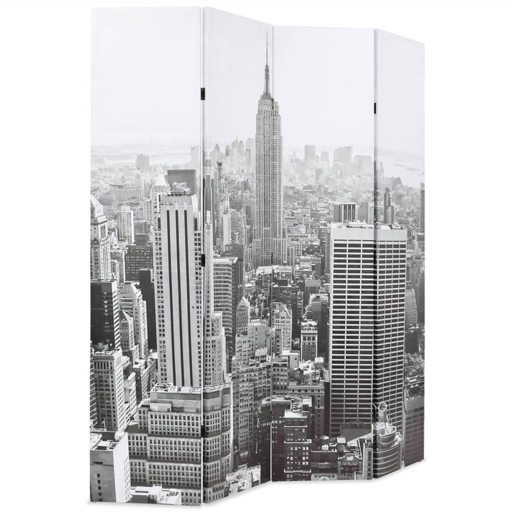 Paravan Cameră Pliabil, , New York Pe Zi, Alb/Negru