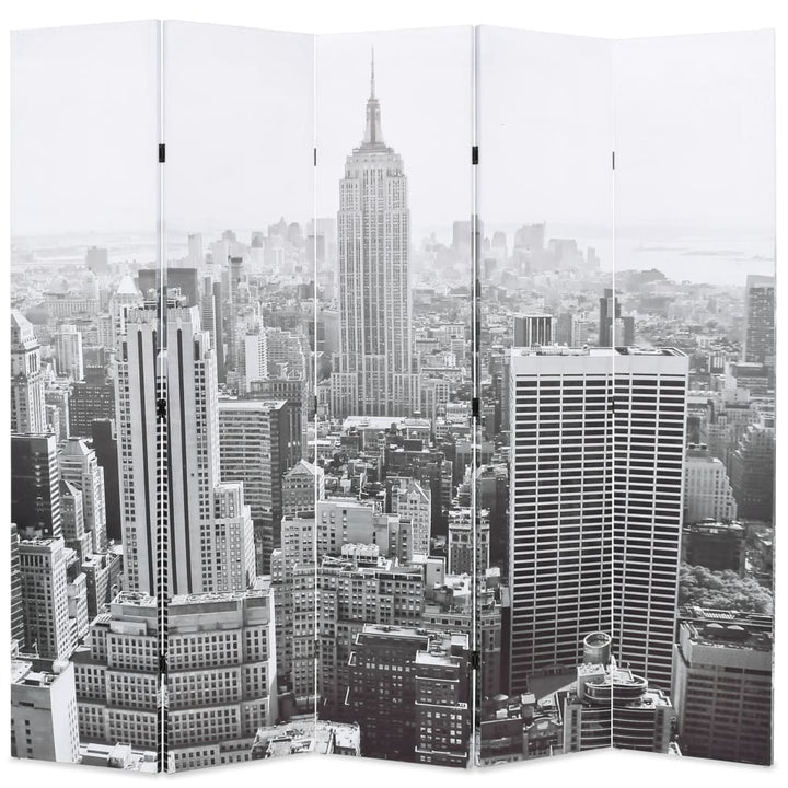 Paravan Cameră Pliabil, , New York Pe Zi, Alb/Negru