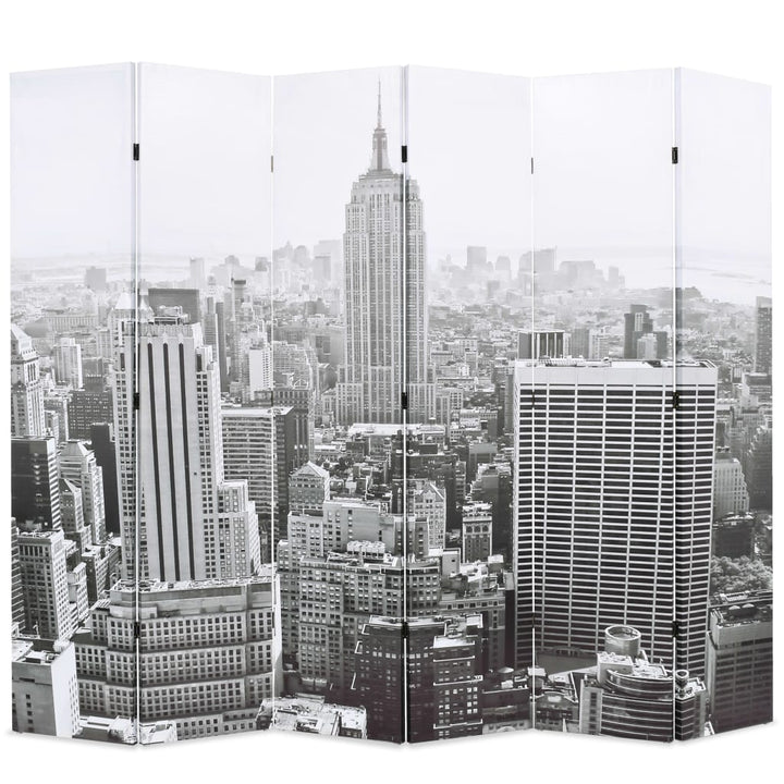 Paravan Cameră Pliabil, , New York Pe Zi, Alb/Negru