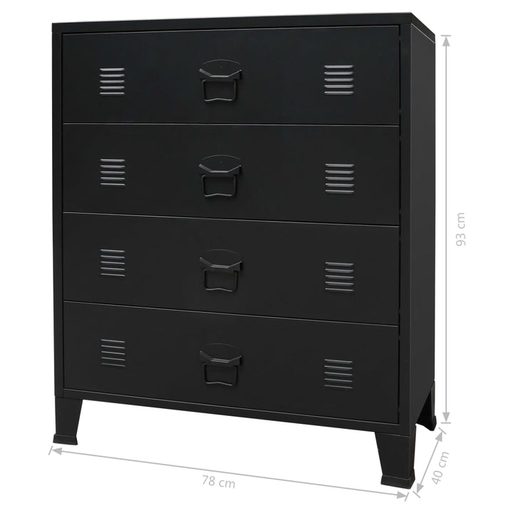 Comodă Sertare, Metal, Stil Industrial, 78X40X93 Cm,
