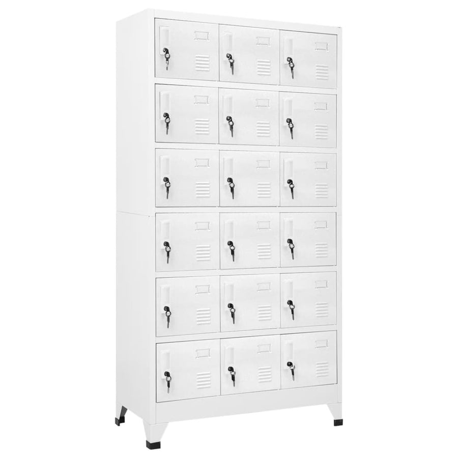 Dulap Vestiar Cu 18 Compartimente, 90X40X180 Cm, Metal
