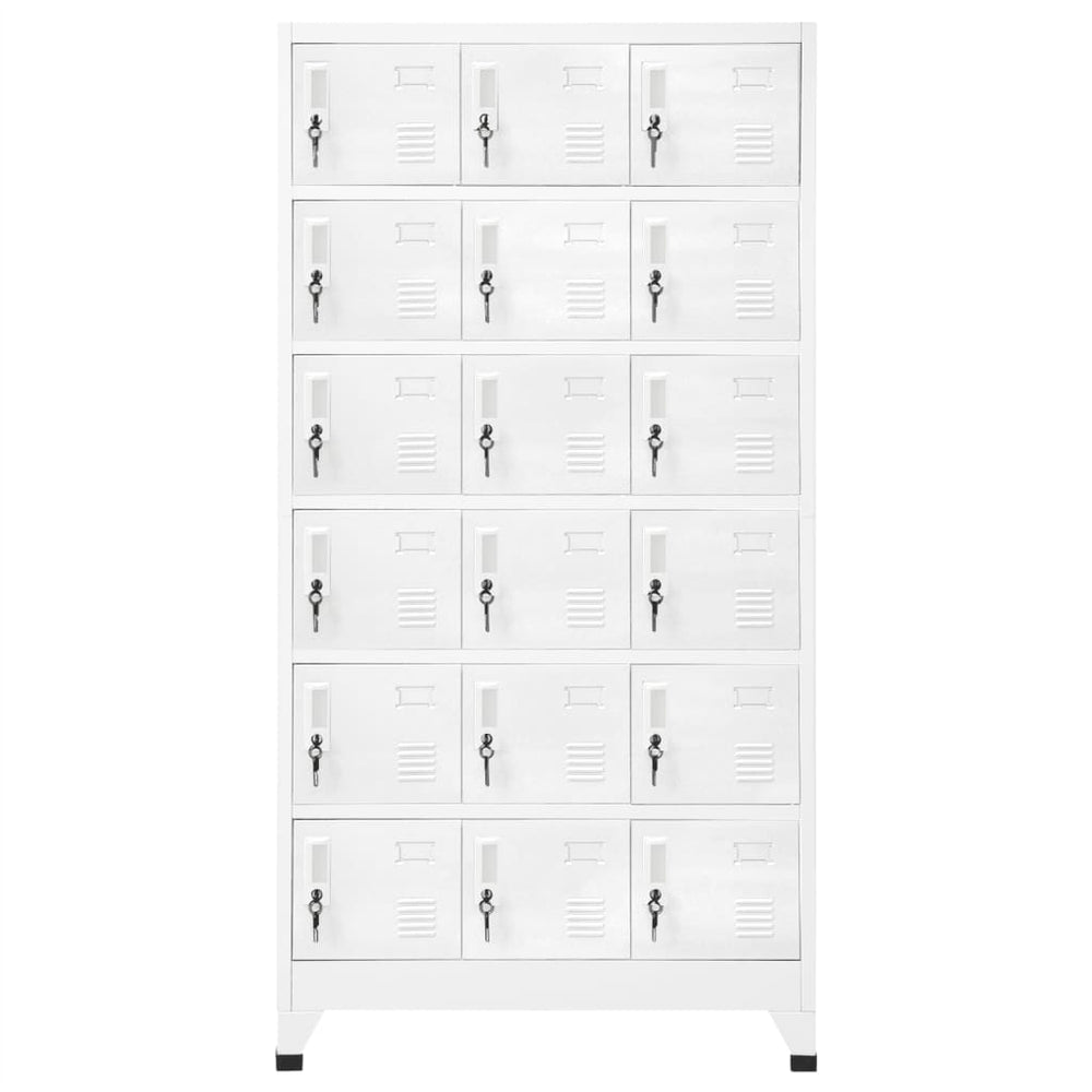 Dulap Vestiar Cu 18 Compartimente, 90X40X180 Cm, Metal