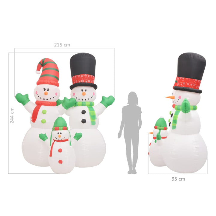 Oameni De Zăpadă Gonflabili, Familia Moșului, Led Ip44, 240 Cm