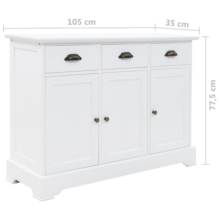 Dulap Cu 3 Uși, 105X35X77,5 Cm, Mdf Și Lemn De Pin
