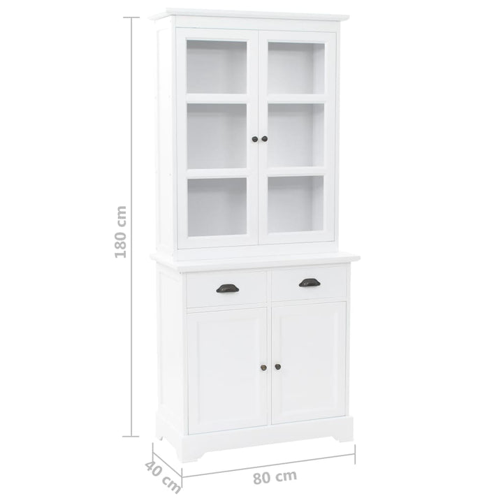 Servantă Galeză Cu 4 Uși, 80 X 40 X 180 Cm, Mdf Și Lemn De Pin