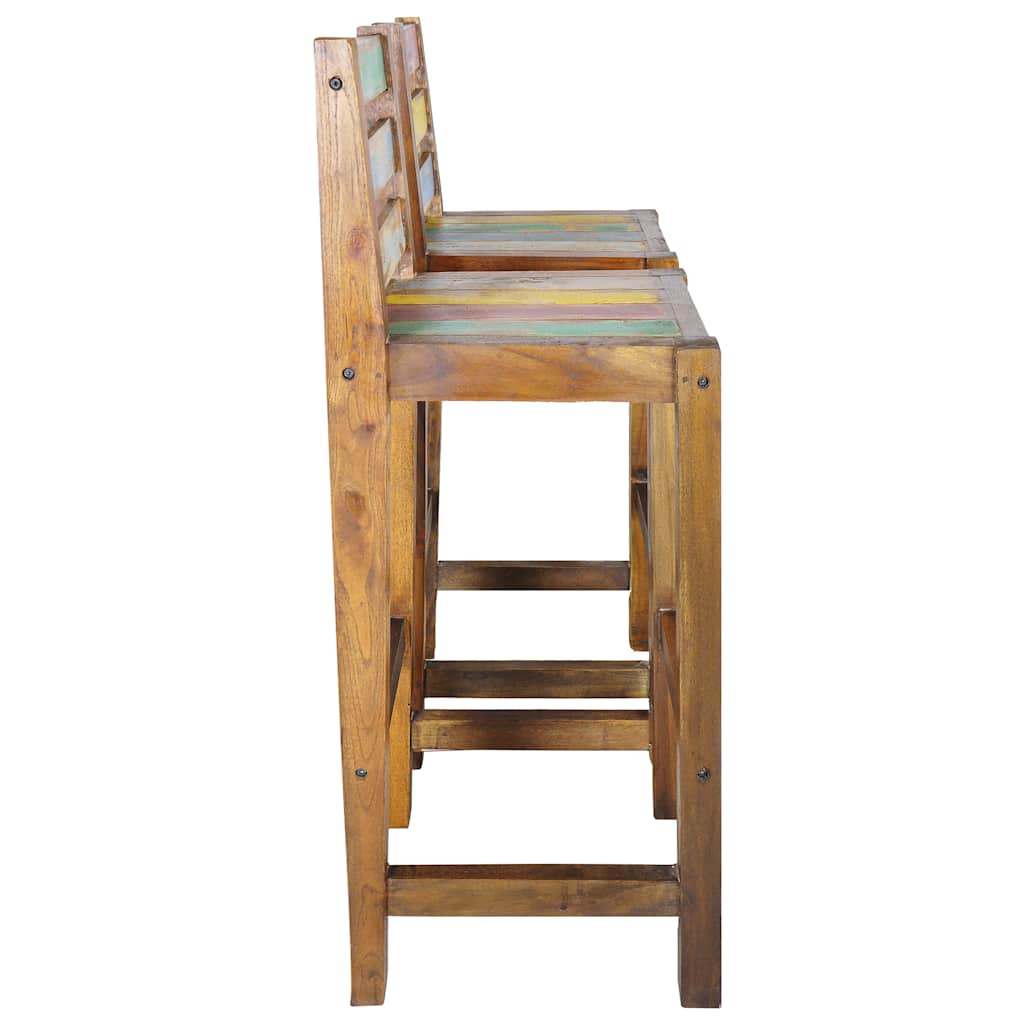 Scaune De Bar, 2 Buc., Lemn Masiv Reciclat