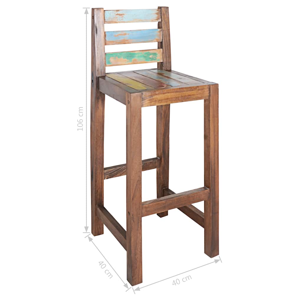 Scaune De Bar, 2 Buc., Lemn Masiv Reciclat
