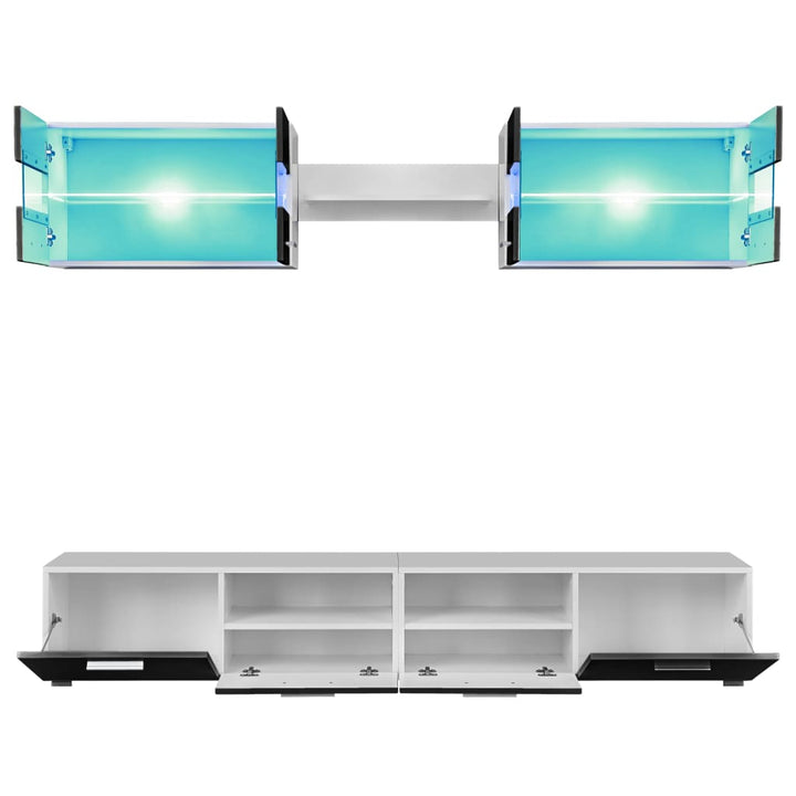 Mobilier Sufragerie, Spațiu Tv 5 Piese, Lumini Led Lucios