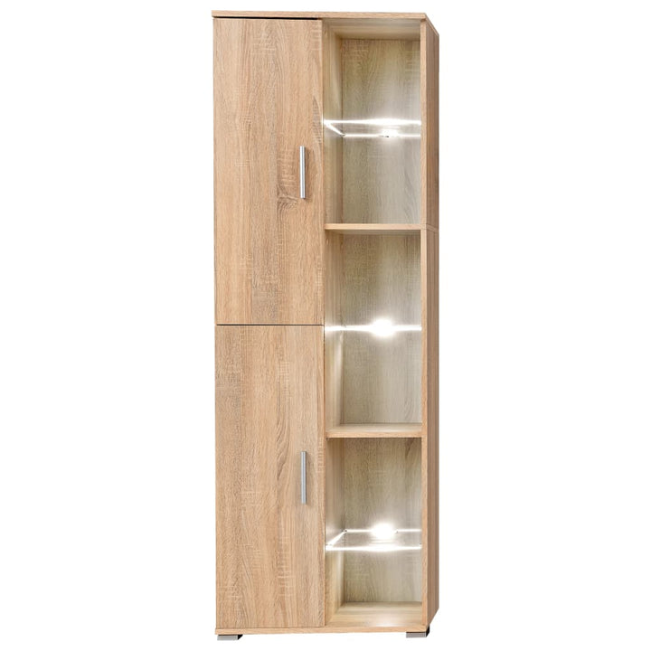 Mobilă De Perete Cu Spațiu Tv, Iluminare Led, Sonoma