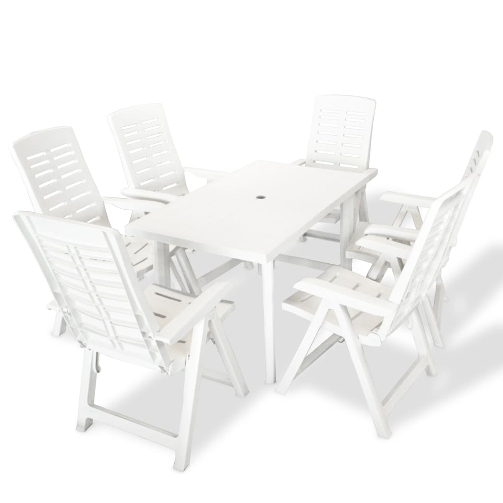 Set Mobilier De Exterior, 7 Piese, , Plastic