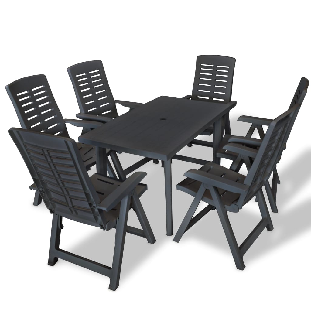 Set Mobilier De Exterior, 7 Piese, , Plastic