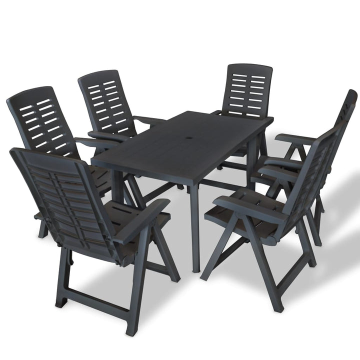 Set Mobilier De Exterior, 7 Piese, , Plastic