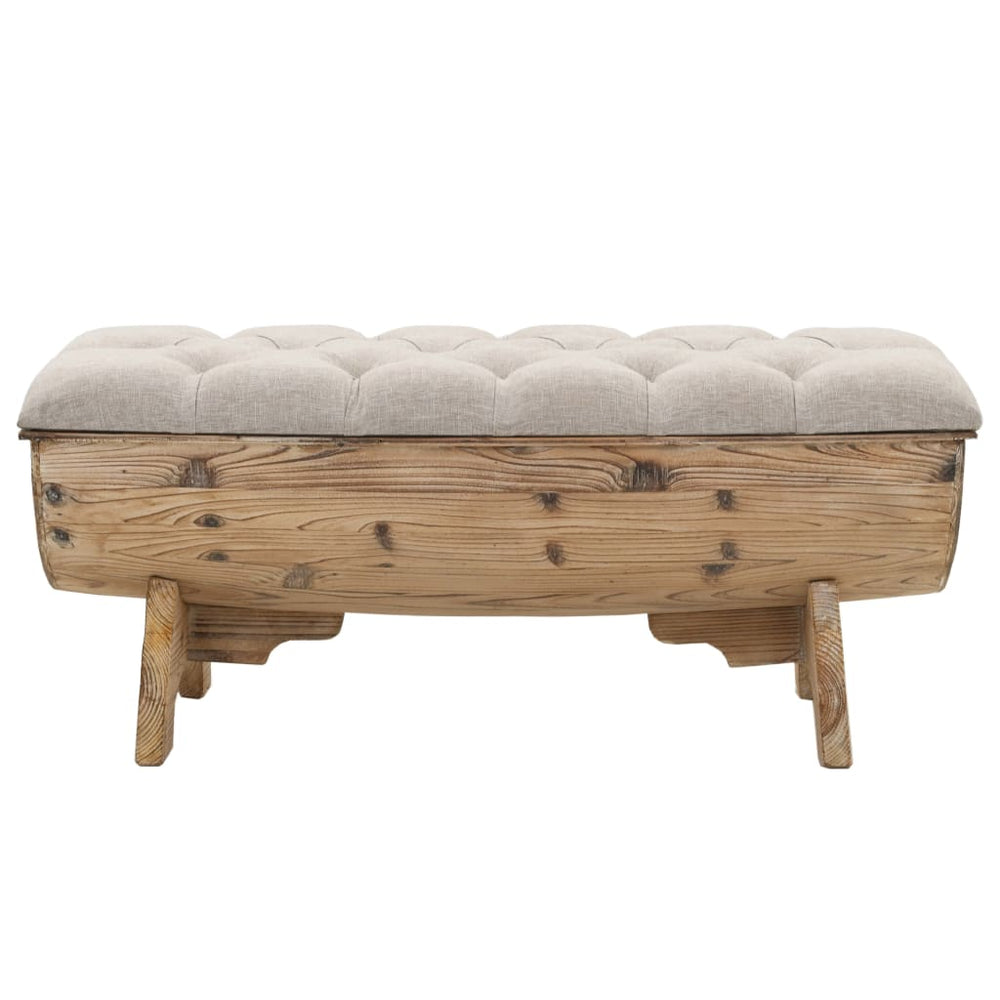 Bancă Depozitare, Lemn Masiv Și Material Textil 103X51X44 Cm