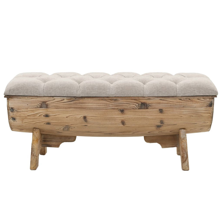Bancă Depozitare, Lemn Masiv Și Material Textil 103X51X44 Cm