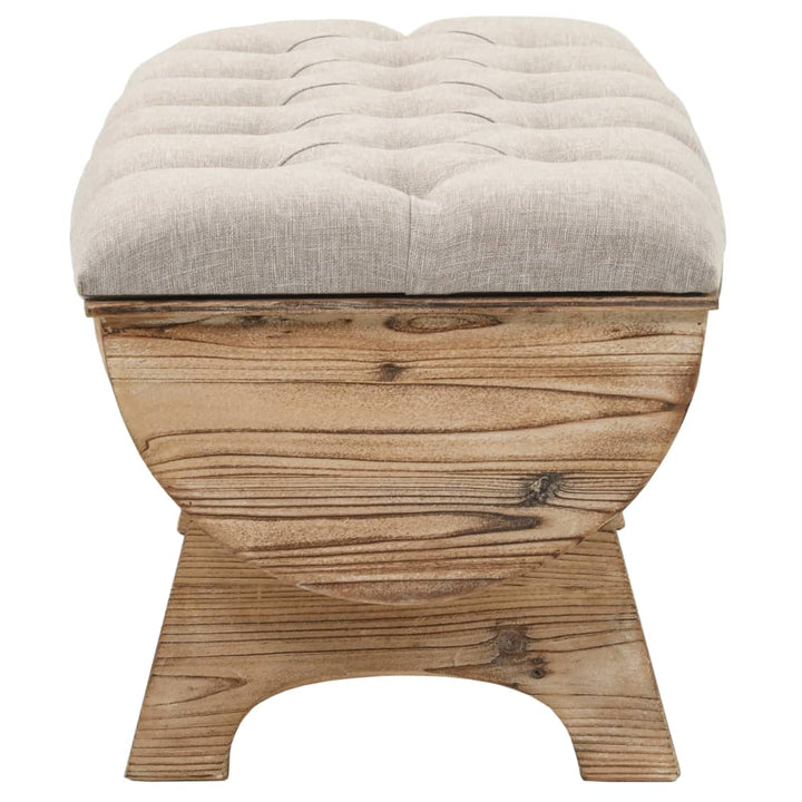 Bancă Depozitare, Lemn Masiv Și Material Textil 103X51X44 Cm