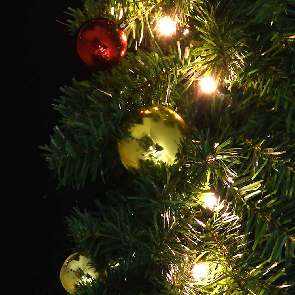 Ghirlandă De Crăciun Decorată Cu Globuri Și Lumini Led,