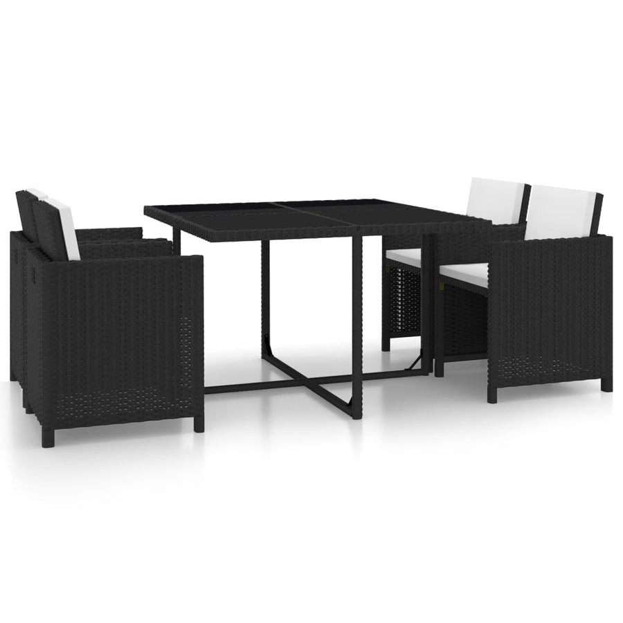 Set Mobilier De Exterior Cu Perne, 5 Piese, , Poliratan