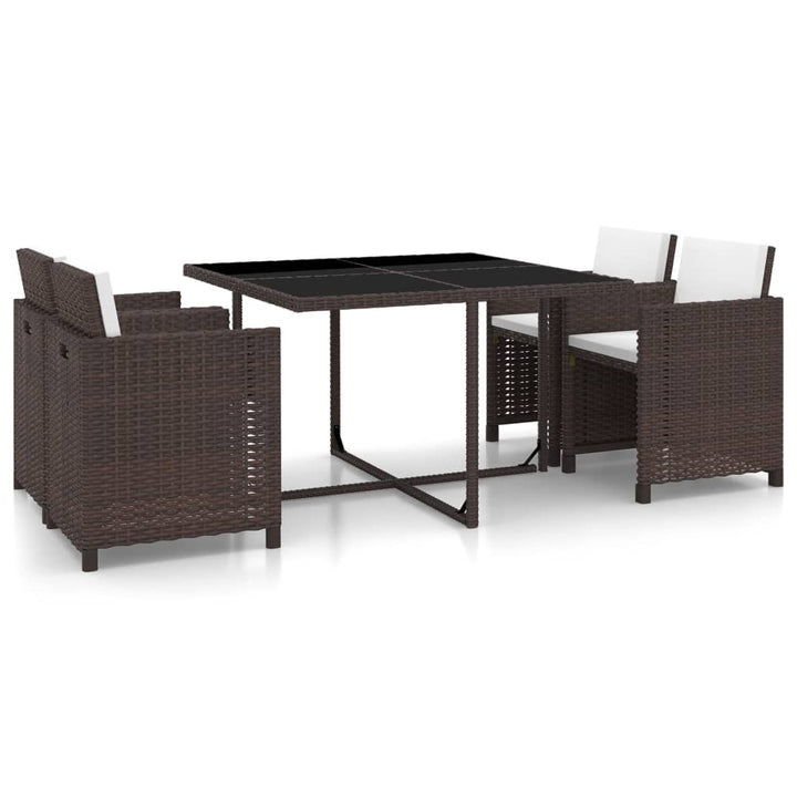 Set Mobilier De Exterior Cu Perne, 5 Piese, , Poliratan
