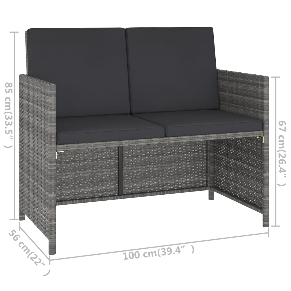 Set Mobilier De Exterior Cu Perne, 6 Piese, , Poliratan