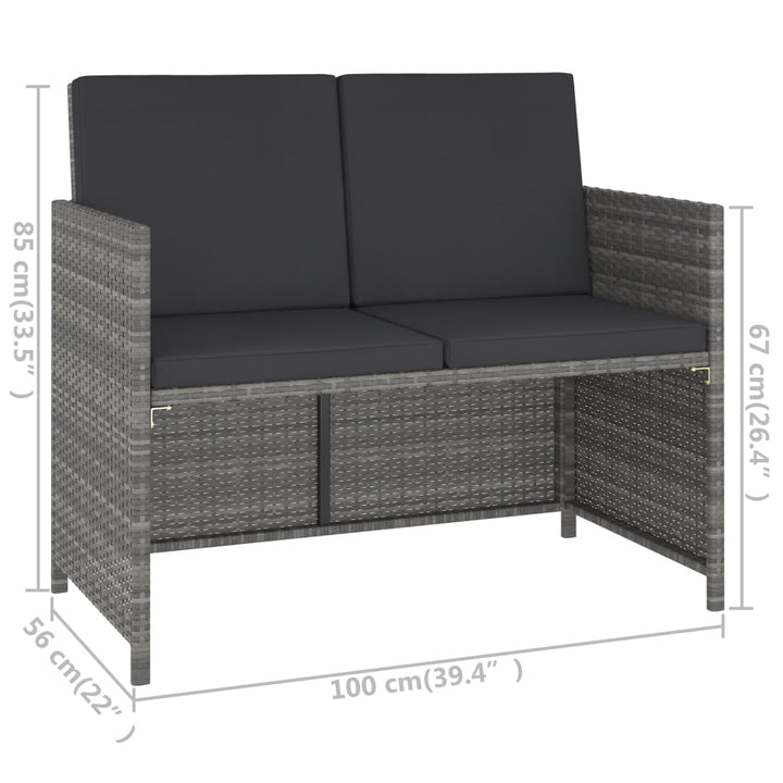 Set Mobilier De Exterior Cu Perne, 6 Piese, , Poliratan