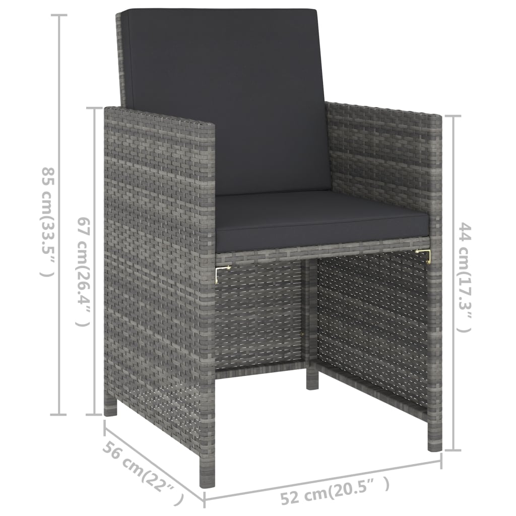 Set Mobilier De Exterior Cu Perne, 6 Piese, , Poliratan