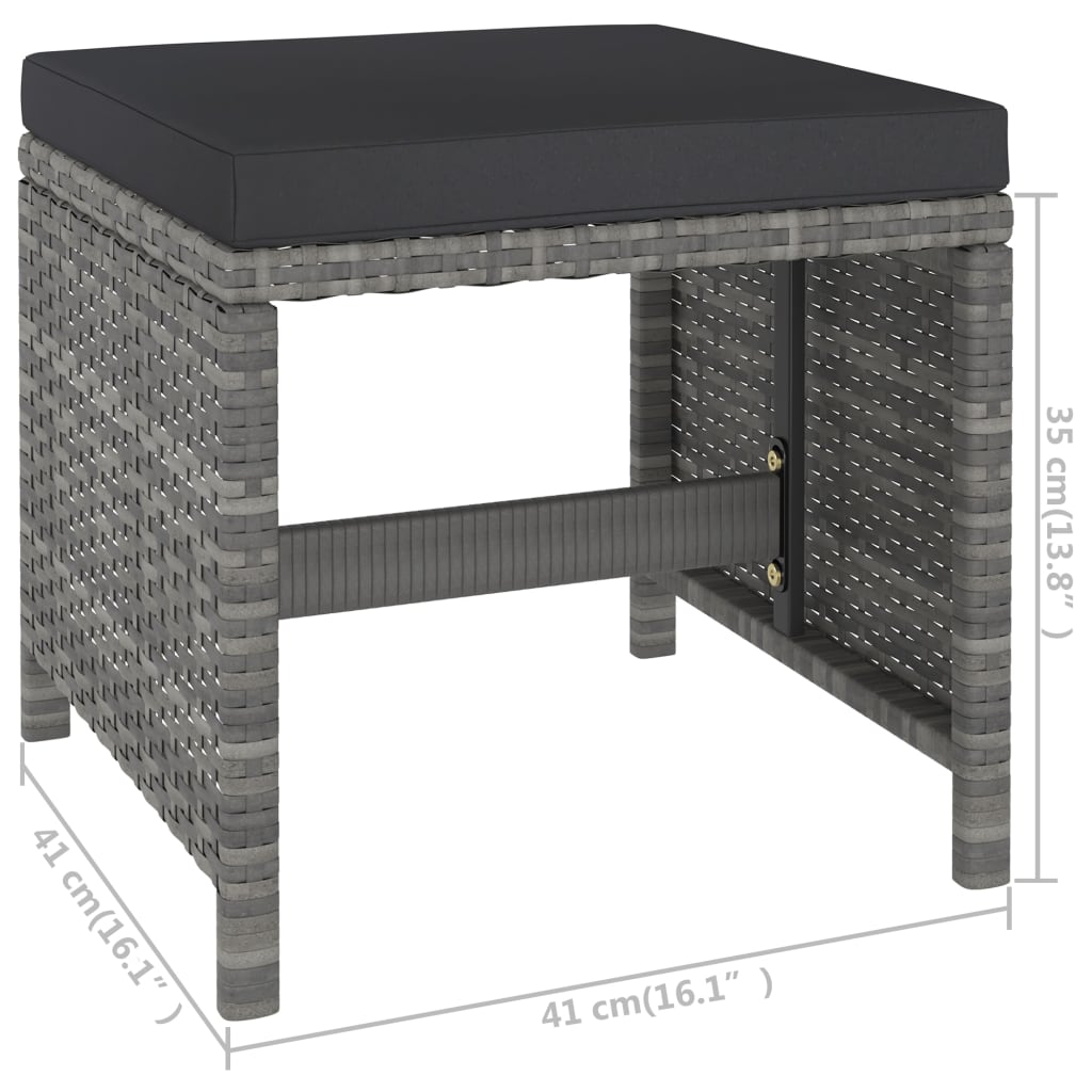 Set Mobilier De Exterior Cu Perne, 6 Piese, , Poliratan
