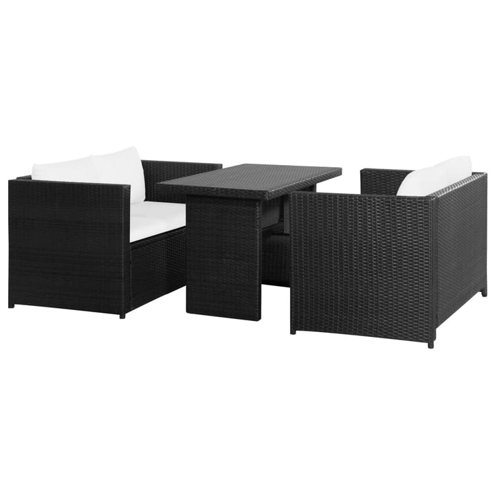 Vixl Set Mobilier Bistro Cu Perne, 3 Piese, , Poliratan