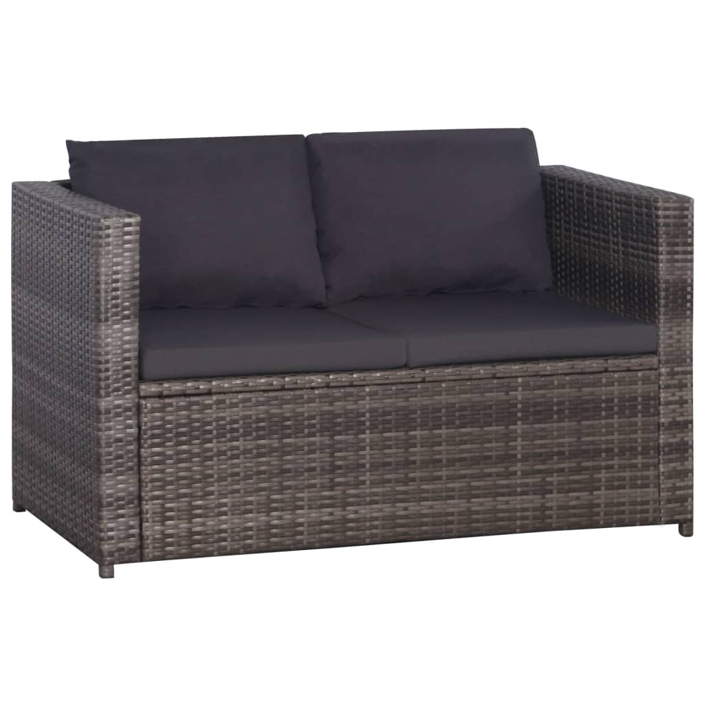 Vixl Set Mobilier Bistro Cu Perne, 3 Piese, , Poliratan
