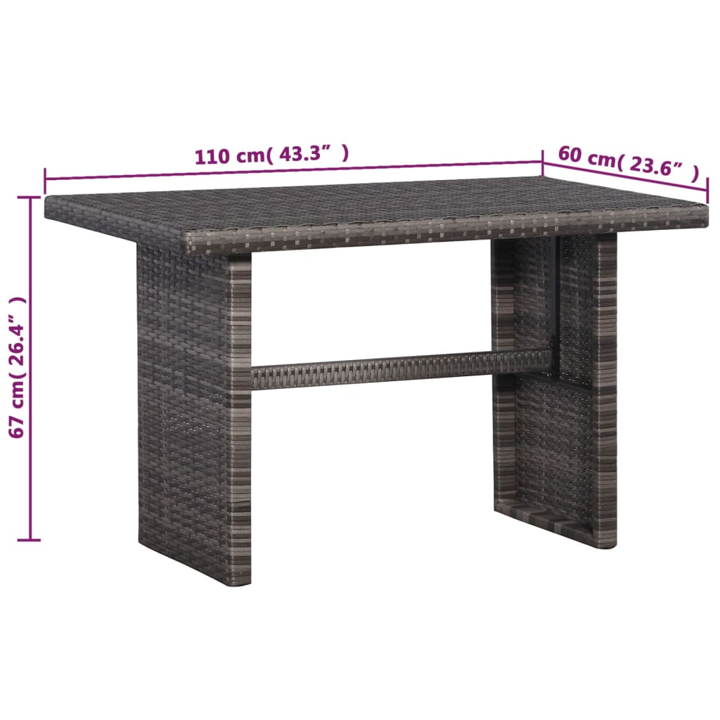 Vixl Set Mobilier Bistro Cu Perne, 3 Piese, , Poliratan