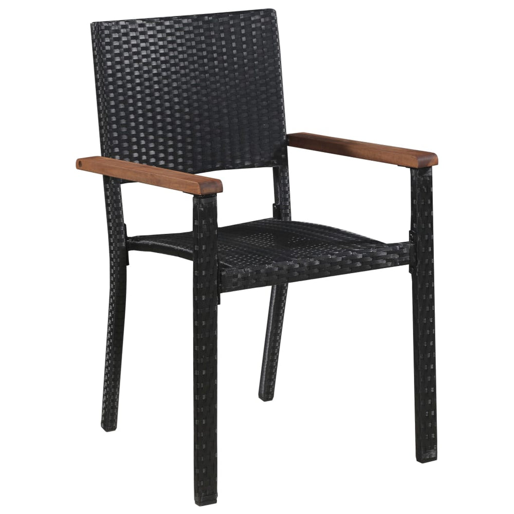 Scaune De Exterior, 2 Buc., Negru, Poliratan