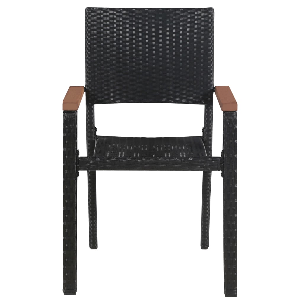 Scaune De Exterior, 2 Buc., Negru, Poliratan